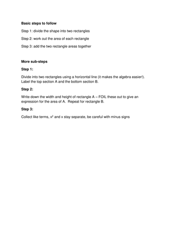 Quadratic expressions for area and volume