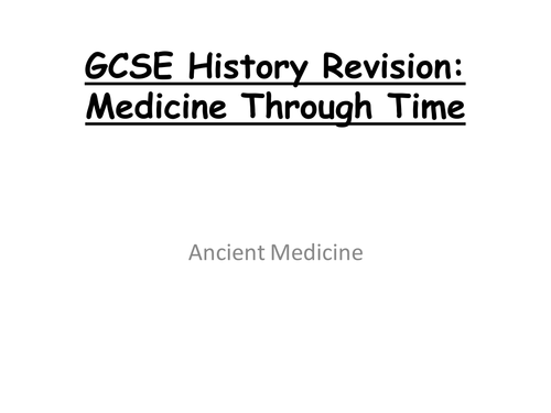 GCSE History Ancient Medicine Revision