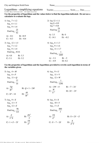 Core 2 - Multichoice worksheets | Teaching Resources