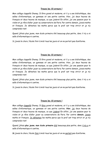 Tenses revision - school topic