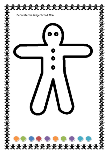 The Gingerbread Man decorating sheet
