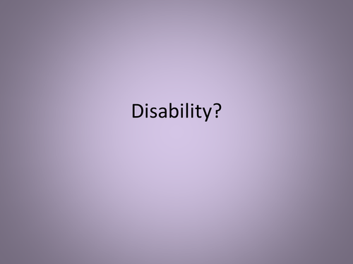 Introduction to Disability