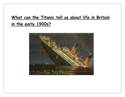 Titanic Scheme of Work