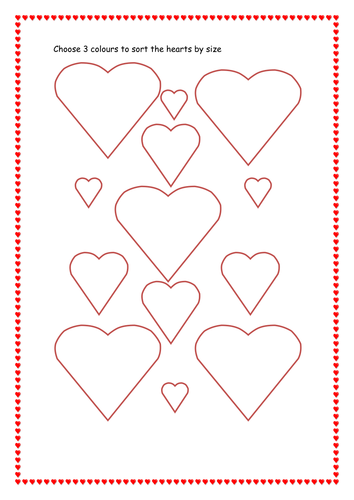 Heart shape sort | Teaching Resources
