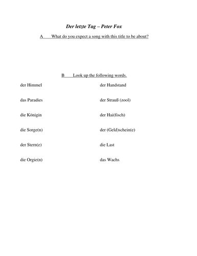 Peter Fox Der letzte Tag