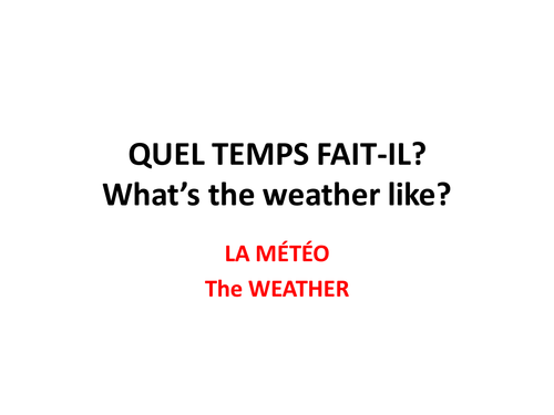 weather in French  la météo