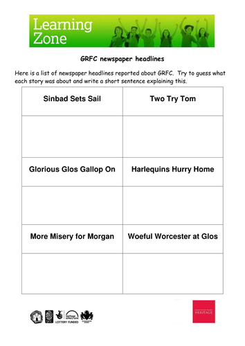 Writing a newspaper report