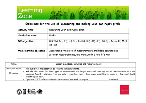 Measuring your own rugby pitch
