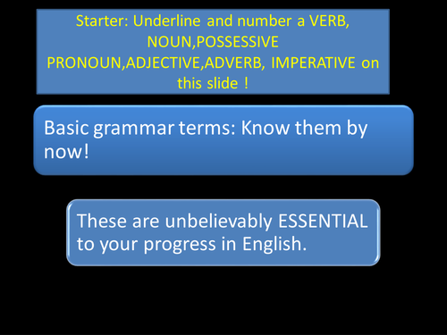 What's a NOUN VERB ADJECTIVE ADVERB Sir/Miss?