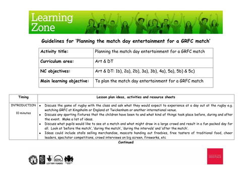 Planning the match day entertainment