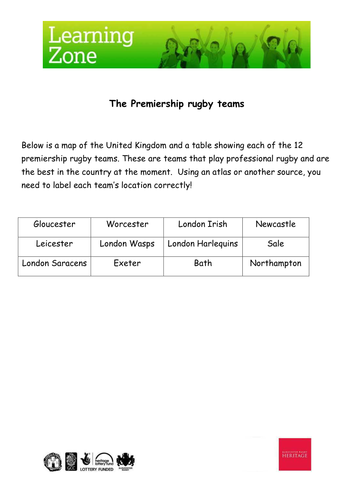 Finding the premiership rugby teams