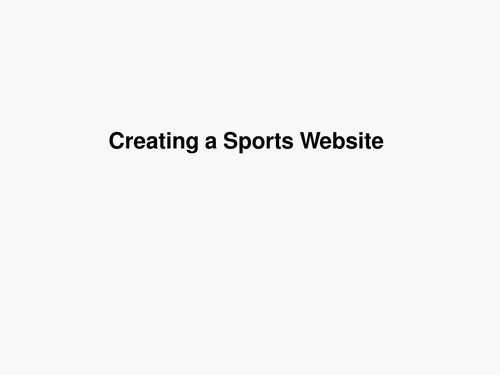 Website Design: individual player page
