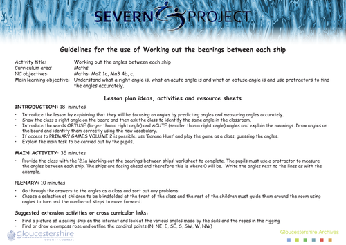 Working out the angles between each ship