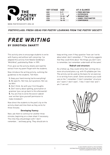 Free writing: a poetry resource by Dorothea Smart