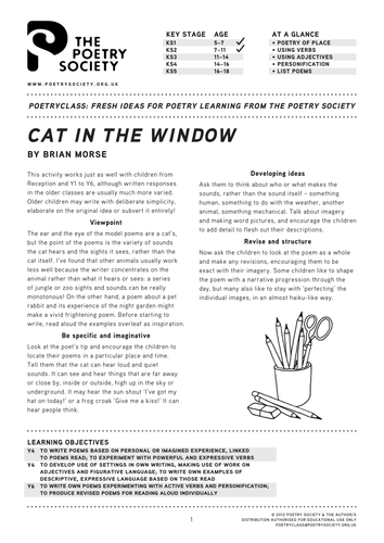 Cat in the Window: a poetry lesson by Brian Morse