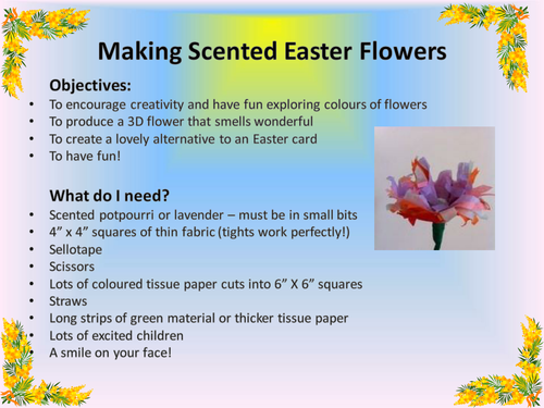 Creating Scented Easter Flowers KS1