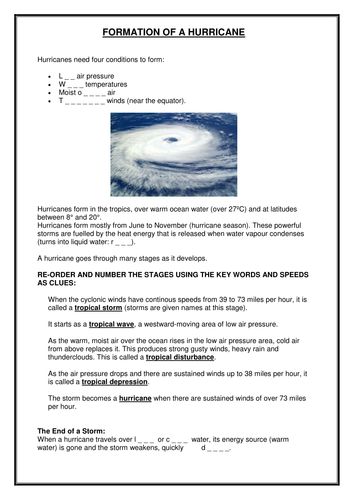 Formation of a Hurricane: higher and lower ability