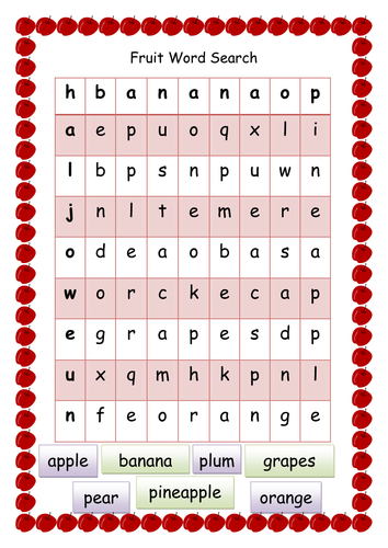 Fruit Word Search | Teaching Resources