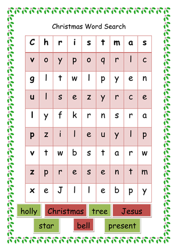 Christmas Word Search | Teaching Resources