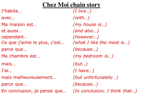 Home & environment chain story activity