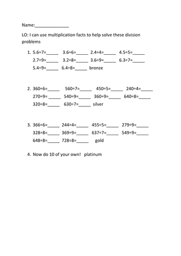 using known facts to divide mentally