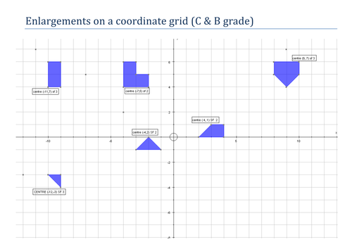 Enlargements on a coordinate grid .Worksheet