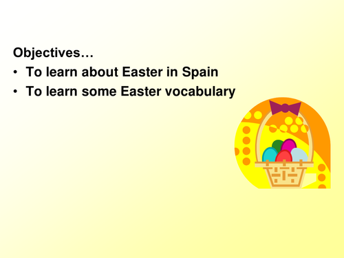 In English, presentation about easter processions