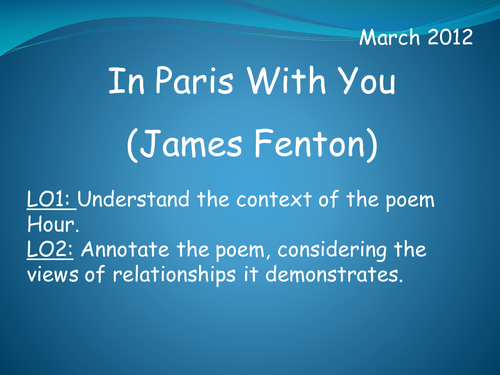 In Paris With You (James Fenton)