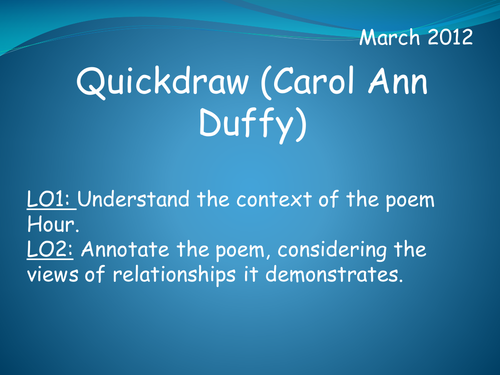 Quickdraw (Carol Ann Duffy)