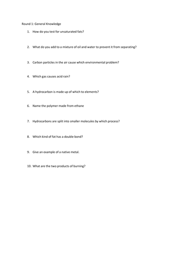 C1 Revision - Quiz