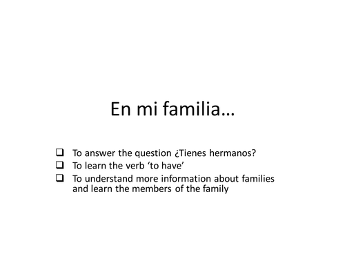En mi familia - Mira 1 | Teaching Resources