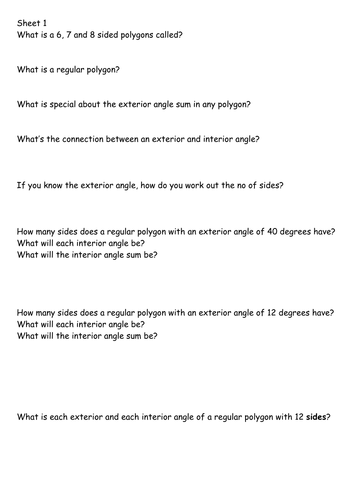 Angles in polygons | Teaching Resources