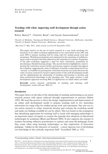 Improving staff development with action research