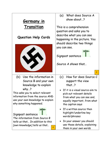 Germany Revision Question Help Cards
