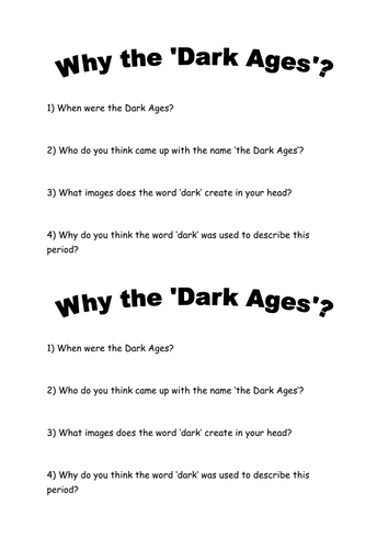 Why the 'Dark Ages' Group Discussion Questions
