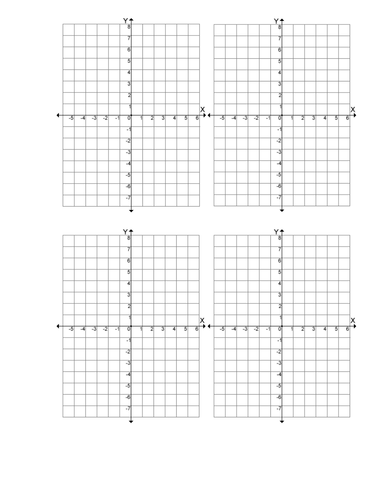 4 coordinate grids on 1 page 4 quadrants blank teaching resources