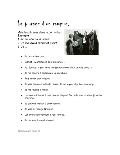 La journée d'un vampire