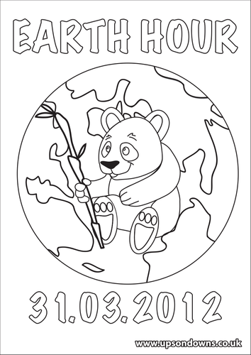 Earth Hour Colouring Poster