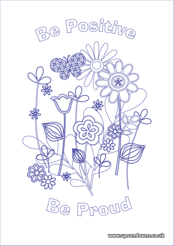 Positive Affirmations Colouring Poster