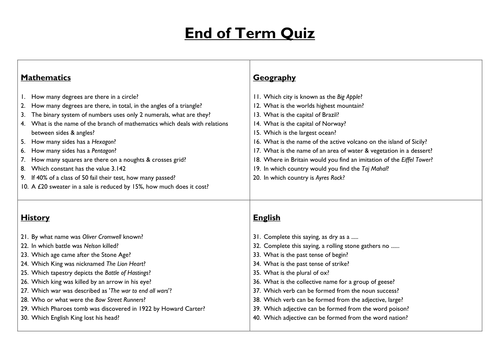 end-of-term-general-knowledge-quiz-teaching-resources