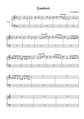 Zambezi - sheet music DRAFT