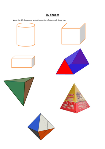 3D Shapes Sheet | Teaching Resources