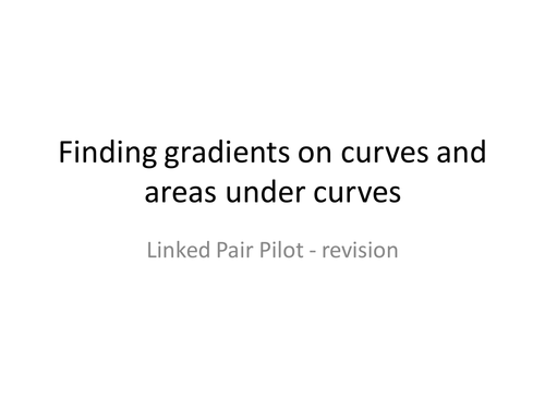 Gradients at points and areas under curves