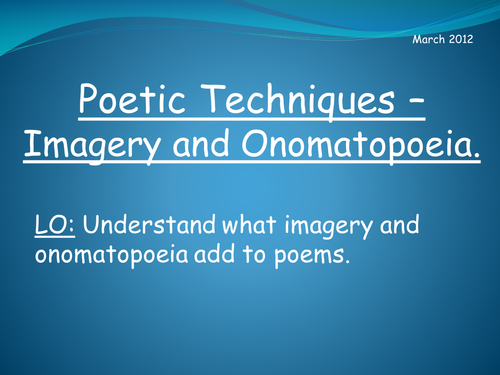 Imagery and Onomatopoeia