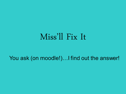 Miss'll Fix It