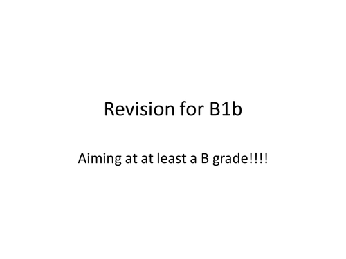 Bits and Pieces Revision Game for AQA B1