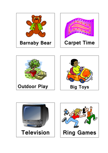 Visual timetable cards