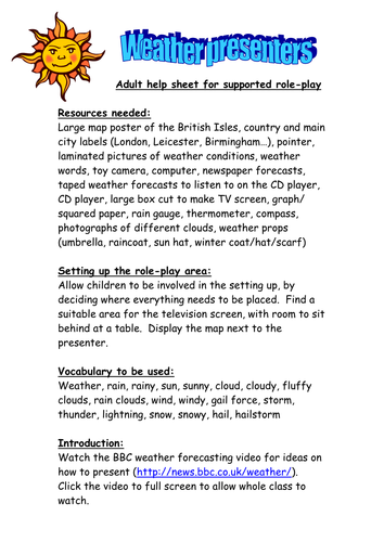 Weather presenter role play by choralsongster - Teaching 