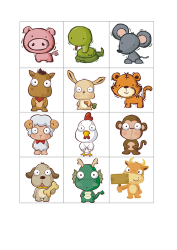 Chinese New Year animal pictogram