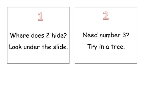 Number treasure hunt clues | Teaching Resources